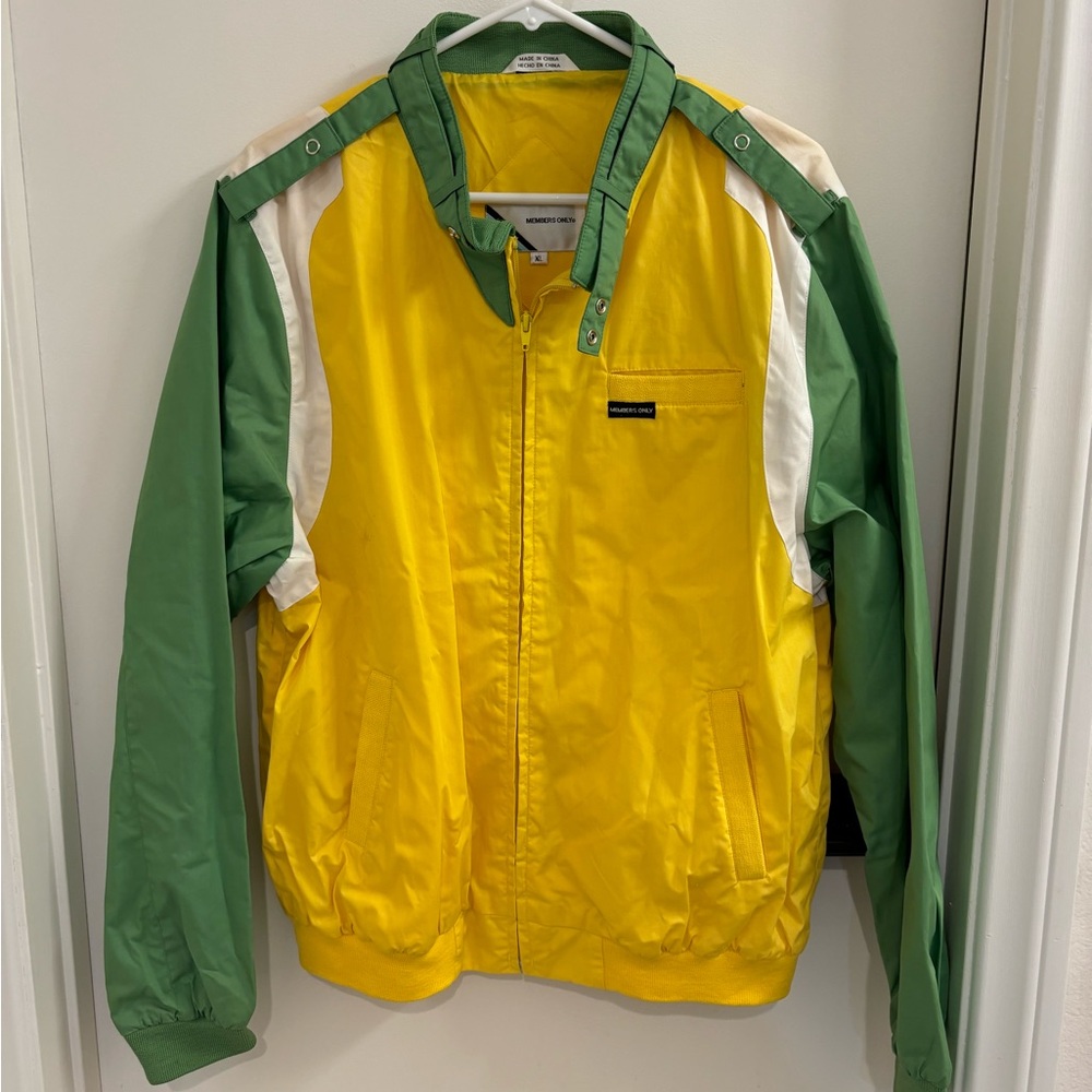 Members Only Green Yellow Colorblock Jacket